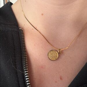 14 karat gold Aztec necklace